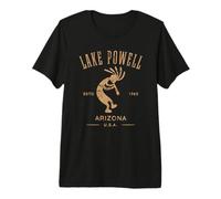 Tanzender Kokopelli, Motiv: Lake Powell Arizona, Distressed-Design Premium T-Shirt