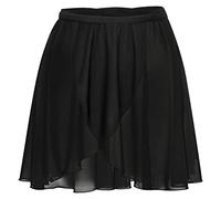 tanzmuster Ballett Wickelrock Damen - Karlotta - feiner, elastischer Netzstoff - Wickelband aus Lycra - schwarz 40 - schwarzer Ballettrock - Ballettkleidung für Erwachsene