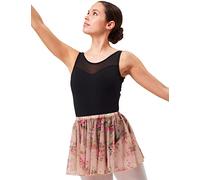 tanzmuster Ballettrock Damen - Ylvie - feiner, elastischer Netzstoff - zum Reinschlüpfen - beige geblümt 36 - Ballettkleidung für Erwachsene