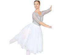 tanzmuster Ballettrock Damen - Yvonne - 2 Lagen Tüll - Tüllrock für Ballett und Tanz - weiß 40 - Ballettkleidung für Erwachsene