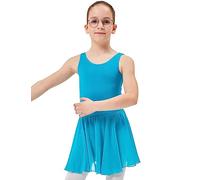 tanzmuster Kinder Ballettrock Eva zum Reinschlüpfen aus Baumwolle und Chiffon in Petrol, Größe:128/134