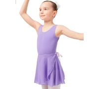tanzmuster ® Wickelrock Mädchen Ballett - Emma - aus transparentem Chiffon - lockerluftiger Ballettrock zum Binden für Kinder in lavendel, Größe:152/158