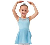 tanzmuster ® Wickelrock Mädchen Ballett - Emma - aus transparentem Chiffon - lockerluftiger Ballettrock zum Binden für Kinder in hellblau, Größe:152/158