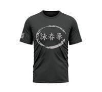 TAO MARTIAL Wing Chun T-Shirt, T-Shirt Kung Fu aus 100% Baumwolle, leicht und anschmiegsam, Modell C30, Schwarz, Größe L