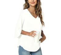 TAOHUADAO Womens Long Sleeve T-Shirts Square Neck Casual Tunic Tops Loose Comfy Blouses