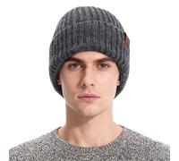 Taoyoule Winter-Strickmütze für Damen und Herren - Fleecegefütterte Beanie-Mütze mit Wärmeregulierung, dehnbares Fischer-Design auf beiden Seiten, Unisex-Strickmütze mit Umschlag für kaltes Wetter