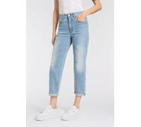 Tapered-fit-Jeans HERRLICHER "Gila HI Tap Denim", Damen, Gr. 26, N-Gr, waterway, Denim/Jeans, Obermaterial: 98% Baumwolle, 2% Elasthan, Jeans, mit seitlichem Keileinsatz (76263143-26) waterway