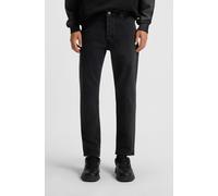 Tapered-fit-Jeans HUGO BLUE "Brody", Herren, Gr. 34, Länge 34, schwarz008, Denim/Jeans, Obermaterial: 99% Baumwolle, 1% Elasthan, unifarben, gerade, unten schmal lang, Jeans, mit Stone-washed-Finish (