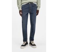 Tapered-fit-Jeans HUGO BLUE "Brody", Herren, Gr. 33, Länge 32, navy417, Denim/Jeans, Obermaterial: 99% Baumwolle, 1% Elasthan, unifarben, gerade, unten schmal lang, Jeans Tapered-fit-Jeans, mit Stone-