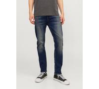 Tapered-fit-Jeans JACK & JONES "JJIMIKE JJORIGINAL CJ SN", Herren, Gr. 31, Länge 32, blau (blaudenim), Denim/Jeans, Obermaterial: 98% Baumwolle, 2% Elasthan, Abriebeffekte, bequem, Jeans Tapered-fit-J