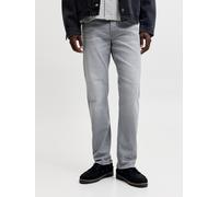 Tapered-fit-Jeans JACK & JONES "JJIMIKE JJORIGINAL ST 171 NOOS", Herren, Gr. 31, Länge 30, grau (grau denim), Denim/Jeans, Obermaterial: 69% Baumwolle, 29% Polyester, 2% Elasthan, Abriebeffekte, norma