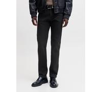 Tapered-fit-Jeans JACK & JONES "JJIMIKE JJORIGINAL ST 171 NOOS", Herren, Gr. 32, Länge 32, schwarz (schwarz denim), Denim/Jeans, Obermaterial: 61% Baumwolle, 29% Polyester, 8% Lyocell, 2% Elasthan, Ab