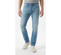 Tapered-fit-Jeans JACK & JONES "JJIMIKE mit Stretch, Used-Look und bequemer Passform", Herren, Gr. 32, Länge 30, blau (light blau denim), Denim/Jeans, Obermaterial: 48% Baumwolle, 26% Viskose, 25% Pol