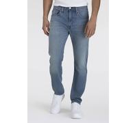 Tapered-fit-Jeans LEVI'S "502 TAPER", Herren, Gr. 30, Länge 30, blau (the new blau ltwt), Denim/Jeans, Obermaterial: 81% Baumwolle, 18% Leinen, 1% Elasthan, Basic, loose fit knöchellang, Jeans, in ele