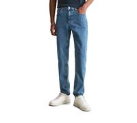 Tapered-fit-Jeans MARC O'POLO DENIM "aus Bio-Baumwoll-Mix", Herren, Gr. 32, Länge 34, medium blau, Obermaterial: 99% Baumwolle, 1% Elasthan, unifarben, normal, Jeans (34369453-32) medium blau