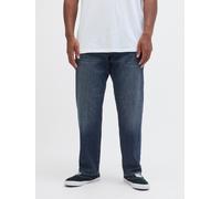 Tapered-fit-Jeans "MIKE ORIGINAL", Herren, Gr. 42, Länge 32, blau denim, Denim/Jeans, Obermaterial: 98% Baumwolle, 2% Elasthan, JACK & JONES PLUSSIZE, Abriebeffekte, bequem, Jeans, Bis Weite 48 (66128