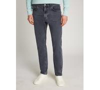 Tapered-fit-Jeans TOMMY HILFIGER "HARLEM Tapered Fit", Herren, Gr. 31, Länge 34, grau (trevor grau), Denim/Jeans, Obermaterial: 99% Baumwolle, 1% Elasthan, unifarben, normal knöchellang, Jeans Tapered