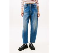 Tapered-fit-Jeans TOMMY JEANS "JEANIE BALLOON BI0134", Damen, Gr. 32, Länge 28, blau (denim medium), Denim/Jeans, Obermaterial: 99% Baumwolle, 1% Elasthan, unifarben, relaxed fit, Jeans Tapered-fit-Je