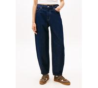 Tapered-fit-Jeans TOMMY JEANS "JEANIE BALLOON DI4156", Damen, Gr. 29, Länge 28, denim schwarz, Denim/Jeans, Obermaterial: 99% Baumwolle, 1% Elasthan, unifarben, relaxed fit knöchellang, Jeans (9578944