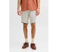 Chinoshorts JACK & JONES "JPSTACE MYKONOS LINEN BLEND SHORTS SRT", Herren, Gr. XL, N-Gr, vetiver detail:herringbone, Web, Obermaterial: 55% Leinen, 45% Viskose, unifarben, regular fit, Hosen Chinoshor