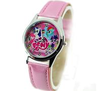 TAPORT® Damen Uhr Analog Quarzwerk mit Leder armband Disney My Little Pony E2 Rosa Rund
