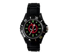 TAPORT® Unisex Uhr Analog Quarzwerk mit Silikon Armband Marvel SuperHero Deadpool Schwarz Rund