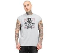 Tapout Herren ärmelloses T-Shirt Normale Passform Skull Tank Grey/Black/Red L