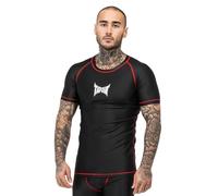 Tapout Herren Kurzarm-Funktionsshirt schmale Passform Crystal Black/White/Red S, 960027