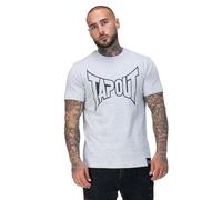 Tapout Herren T-Shirt Lifestyle Basic Tee Normale Passform, Marl Grey/Black, S