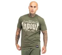 Tapout Herren T-Shirt Normale Passform Crashed, Olive/Sand, XXL