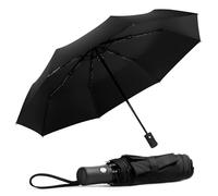 Tapvai Tragbar Faltbar Wetterfester Kompaktschirm, Taschenschirm Mit Auf-Zu, Kompakter Faltbarer Regenschirm Sturmfest, 92cm Breiter Taschenregenschirm für Damen und Herren Mit Tragehülle