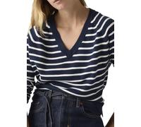 Levi's Damen Tara Super Soft Vneck Pullover, Parisienne Stripe Pe, M