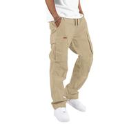 TARAINYA Baumwoll Cargohose Herren Twill Lang C Hellkhaki 2XL