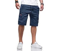 TARAINYA Corduroy Kurze Hosen Herren Baumwolle Kordelzug Shorts Herren Sommer Stretch Freizeitshorts mit Taschen Dunkelblau M