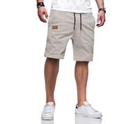 TARAINYA Kurze Hosen Herren Baumwolle Casual Shorts Herren Tunnelzug Elastische Sommer Chino mit Taschen Grau L
