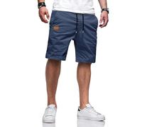 TARAINYA Kurze Hosen Herren Baumwolle Casual Shorts Herren Tunnelzug Elastische Sommer Chino mit Taschen Dunkelblaues XL