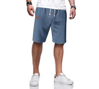 TARAINYA Kurze Hosen Herren Baumwolle Leinen mit Gummizug Freizeithose Shorts Herren Sommer Casual Leicht mit Taschen C Dunkelblau L