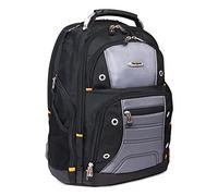 Targus Drifter II Rucksack mit großen Fächern, langlebig, wasserabweisend, versteckte Reißverschlusstasche, Schutzhülle für 43,2 cm (17 Zoll) Laptop, Schwarz/Grau (TSB239US)