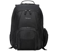 Targus Groove Professioneller Business-Laptop-Rucksack mit gepolstertem Fach, haltbares PVC-beständiges Material, Vorder- und Seitentaschen, Schutzhülle für 16-Zoll-Laptops, Schwarz (CVR600)