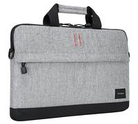 Targus Strata TSS63204US Laptoptasche mit Leichter und strapazierfähiger Polsterung, Vordertasche mit Reißverschluss, Schultergurt, Schutzhülle für Laptops mit 15,6 Zoll (39,6 cm), Grau/Zinn