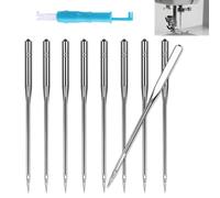 Tarqite 50 Stück Nähmaschinennadeln 14/90, Nähmaschinen Nadel mit Nadeleinfädler Automatisch, Universal Nähen Maschine Nadeln für Leder, Denim, Stickereien