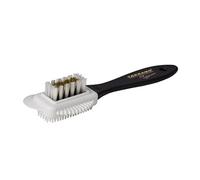 Tarrago | De Luxe Wildleder- und Nubukbürste | Zweiseitige Bürste für Wildleder Nubuk und Samtleder | 16 cm schwarzer Kunststoffgriff