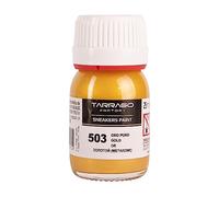 Tarrago | Sneakers Paint 25 ml mit Pinsel und Schwamm | Metallic-Farben | Farbe für Sneakers und Turnschuhe aus Leder, Kunstleder und Segeltuch (Pure Gold 503)