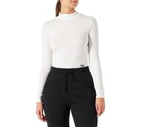 Tarsia Cropped Turtle Neck Long Sleeve Shirt-Cloud Dancer-XS