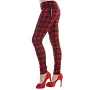 Tartan Tartankontrolle dünn rote Hosen - Punk - XL / 34-Zoll-Taille - Gebannt