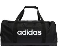 adidas Unisex Essentials Linear Duffel Bag, Black/Black/White, M