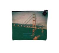 Tasche aus Leinen - Bridge Golden Gate Rot Nachtsicht Lichter Kalifornien USA - Kosmetiktasche aus Segeltuch in Leinenoptik - Geldbörse - 15 x 10 cm, Golden Gate 2, 15 x 10 cm, Kosmetiktasche