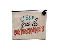 Tasche aus Leinen - C'est Qui la Patron? Boss Cheffe Humor Mama - Kosmetiktasche aus Leinen in Leinenoptik - Geldbörse - 15 x 10 cm, Schnittmuster, 15 x 10 cm, Kosmetiktasche