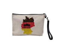 Tasche aus Leinen - Flagge Karte Deutschland Fußball Sport Nationalmannschaft USA - Kosmetiktasche aus Leinen in Leinenoptik - Geldbörse - 15 x 10 cm, leinen, 23.5 x 15 cm, Kosmetiktasche
