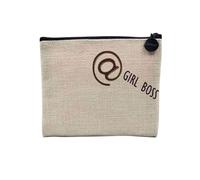 Tasche aus Leinen - @ Girl Boss Presse, Papier, weißer Hintergrund - Kosmetiktasche aus Leinen in Leinenoptik - Geldbörse - 15 x 10 cm, leinen, 15 x 10 cm, Kosmetiktasche